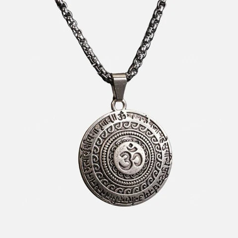 Silver Plated Maha Mrityunjaya Mantra Necklace