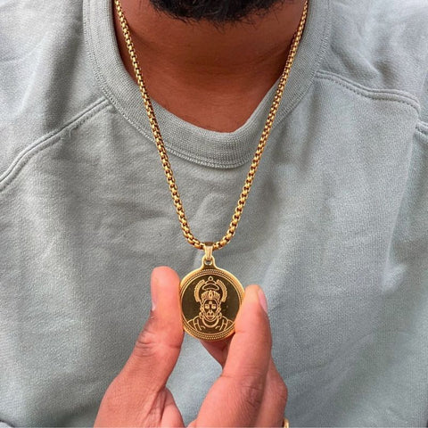 24K Gold Plated Hanuman Ji Coin Necklace