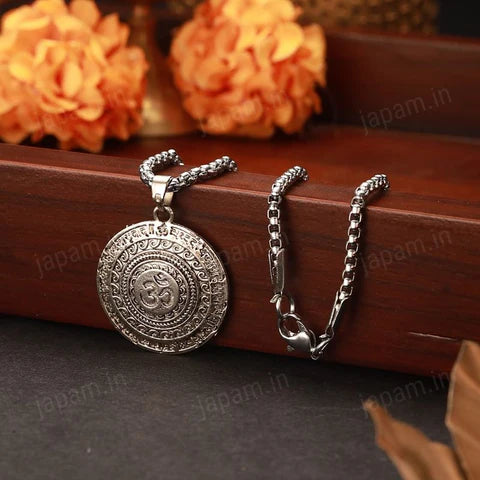 Silver Plated Maha Mrityunjaya Mantra Necklace