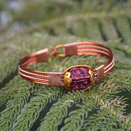 Authentic 5 Mukhi Rudraksha Copper Bracelet