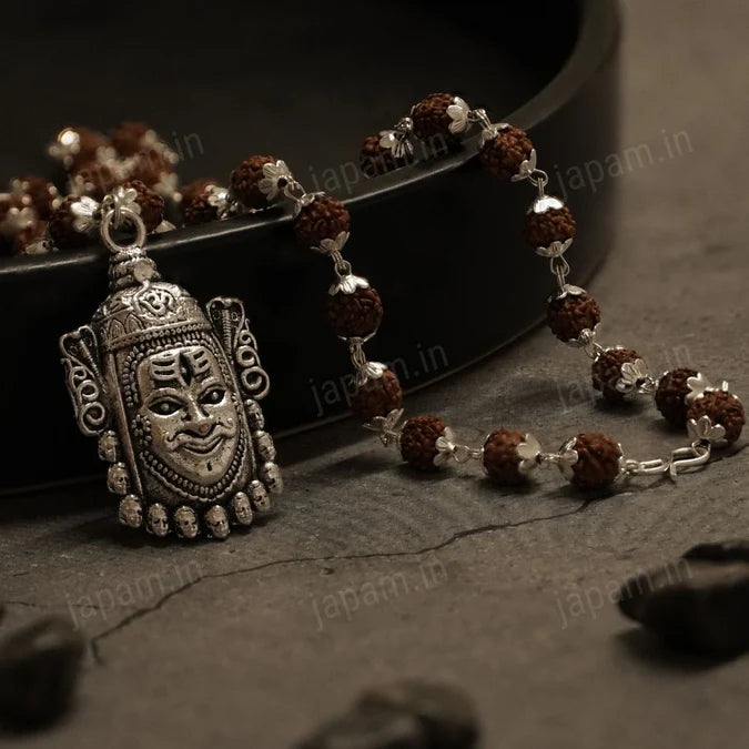 Silver Plated Mahakal Rudraksha Mala