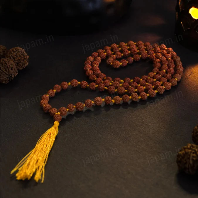 Brown Nanhe Rudraksha 108+1 Beads Mala for Kids