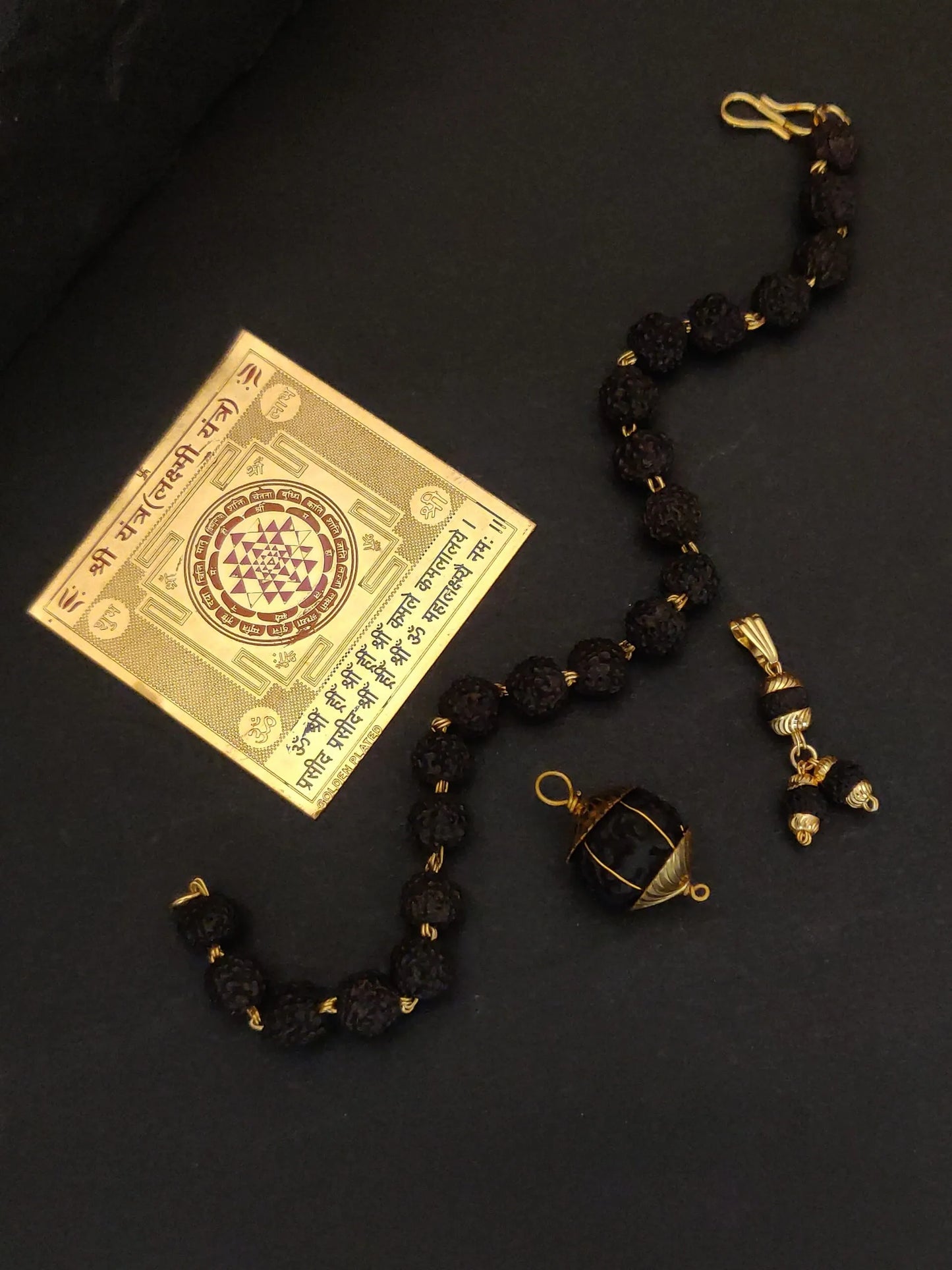 Laxmi Yantra + rudraksh bracelet + 2 pendents