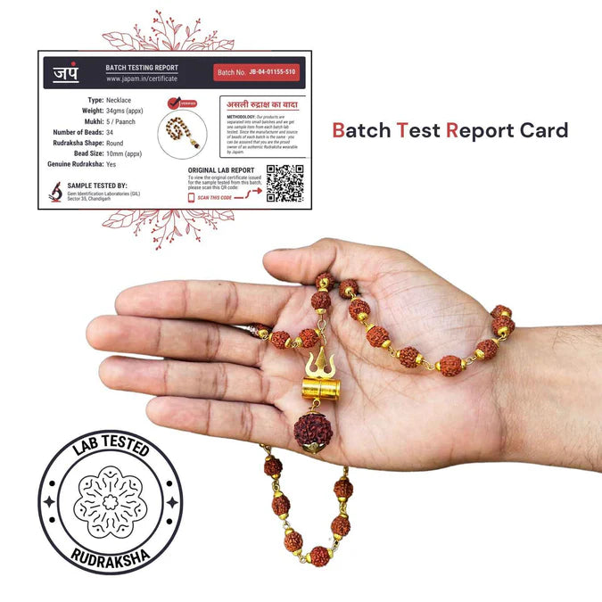 Gold Plated Rudraksha Trishool Lockets