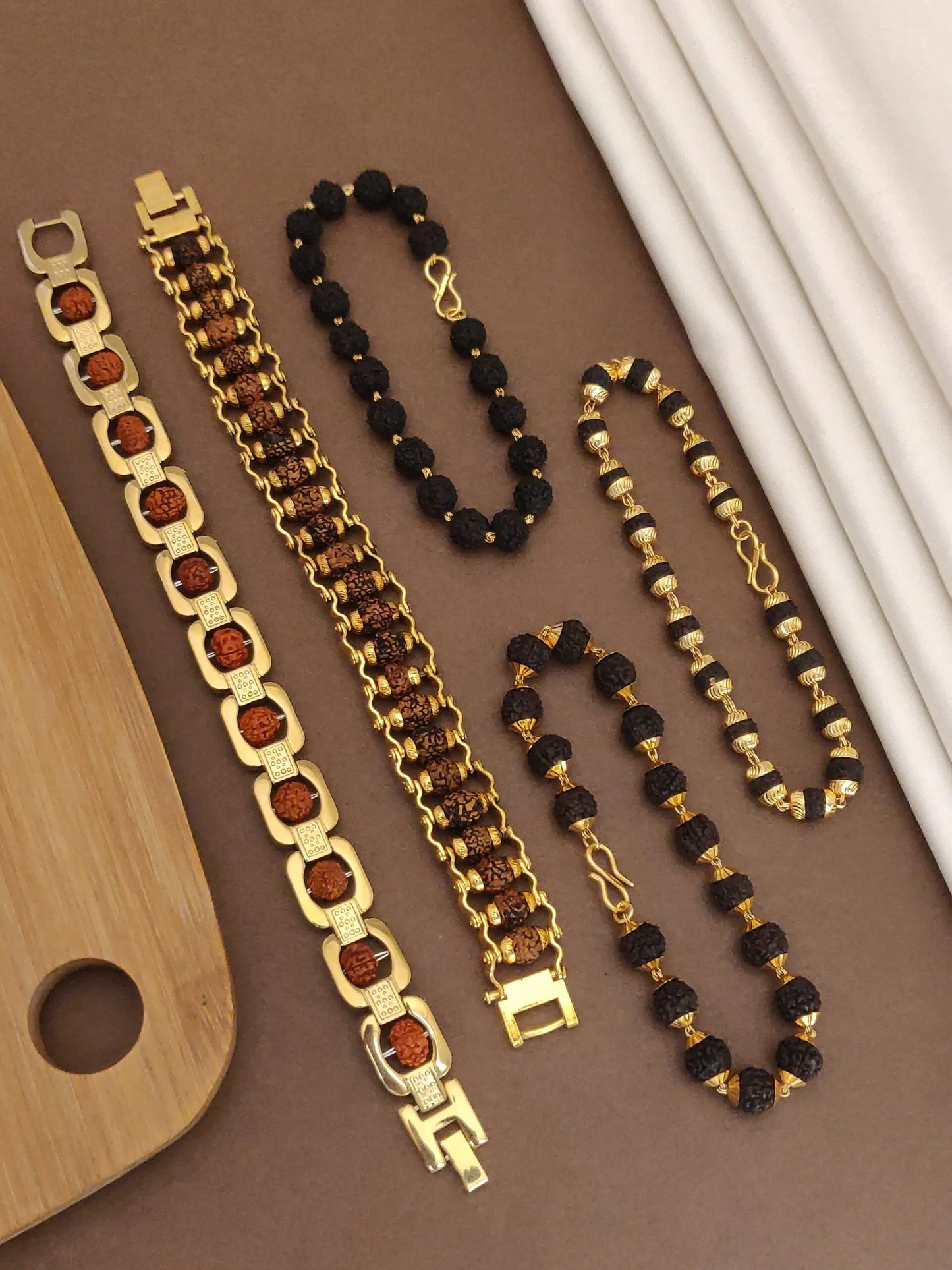 combo 5 mens rudraksh bracelets